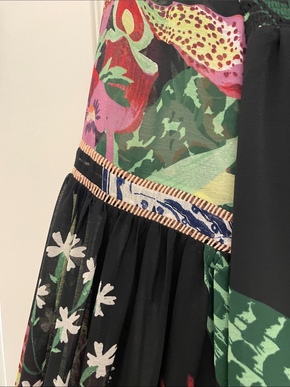 Anthropologie Floral  Blouse in Black and Green - Picture 4 of 6